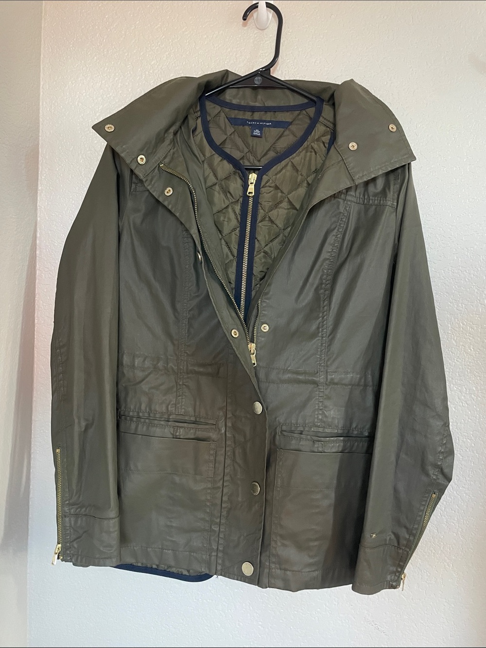 Dark green Tommy Hilfiger Convertible Women’s Jacket with Quilted Vest